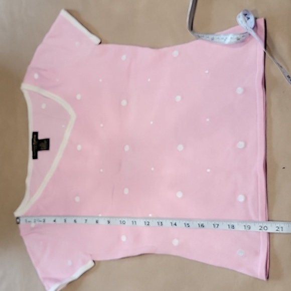 Sydney Easton Pink with White Embroidery Short Sleeved Sweater, Size PS.  EUC - Picture 7 of 8